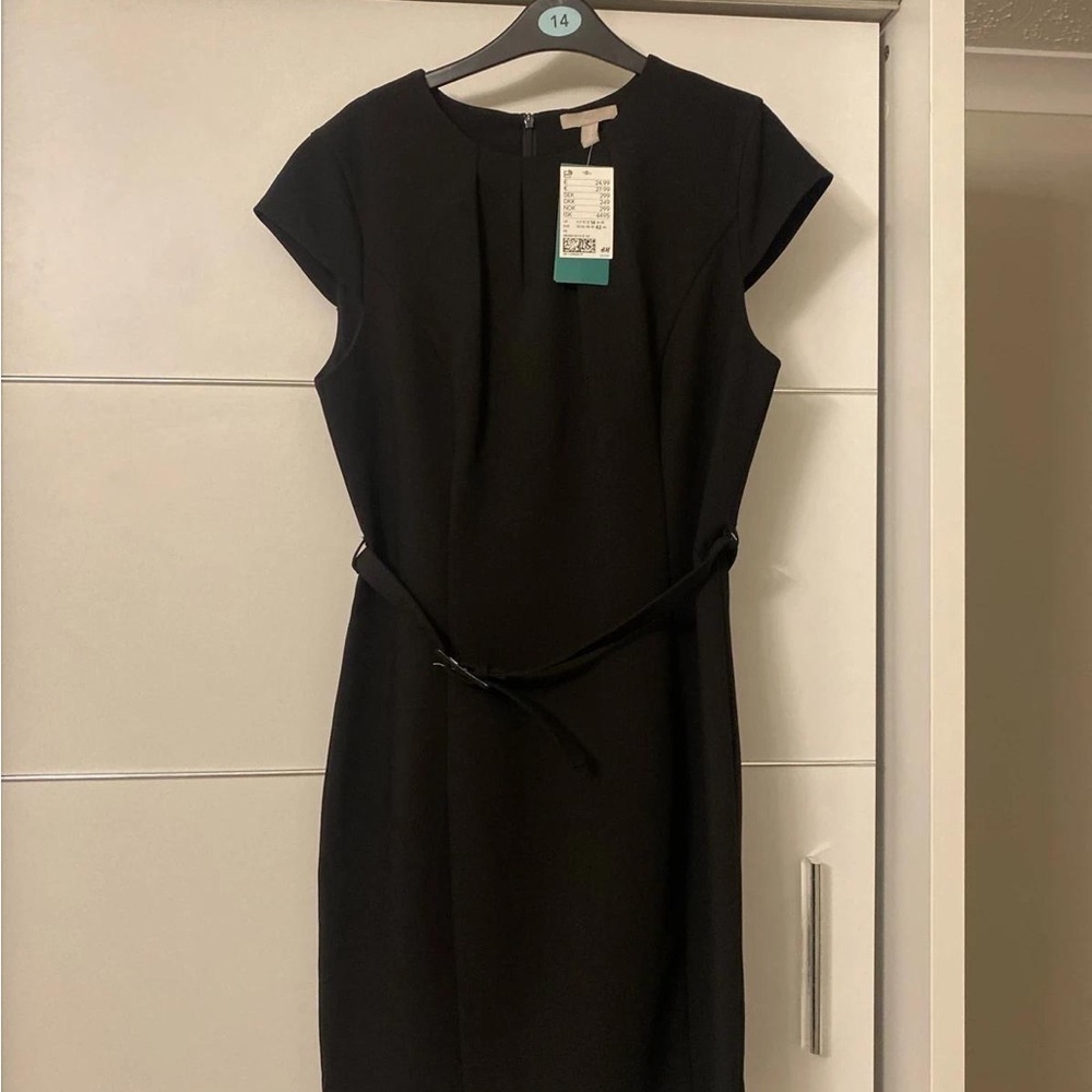 H&M Black Mini Dress with Belt
